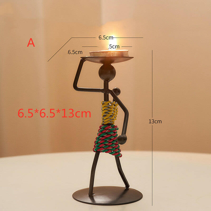 Whimsical Girl Iron Candlestick – Playful & Charming Decor