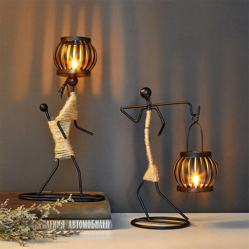 Whimsical Girl Iron Candlestick – Playful & Charming Decor