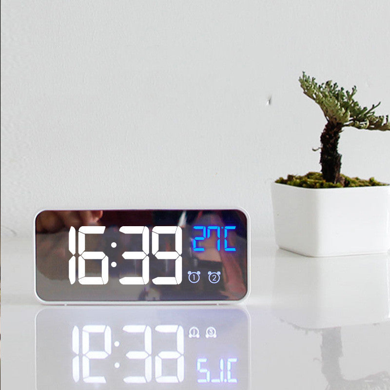 Music LED Digital Alarm Clock – Multifunctional Mirror & Time Display