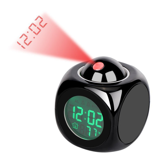 LED Projection Alarm Clock – Voice Report & Nighttime Display