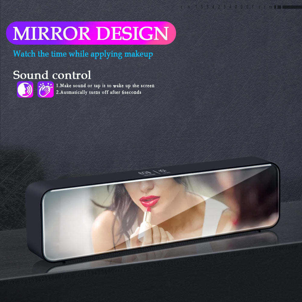 Music LED Digital Alarm Clock – Multifunctional Mirror & Time Display