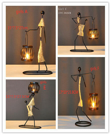 Whimsical Girl Iron Candlestick – Playful & Charming Decor