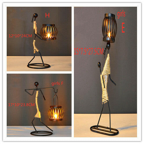 Whimsical Girl Iron Candlestick – Playful & Charming Decor