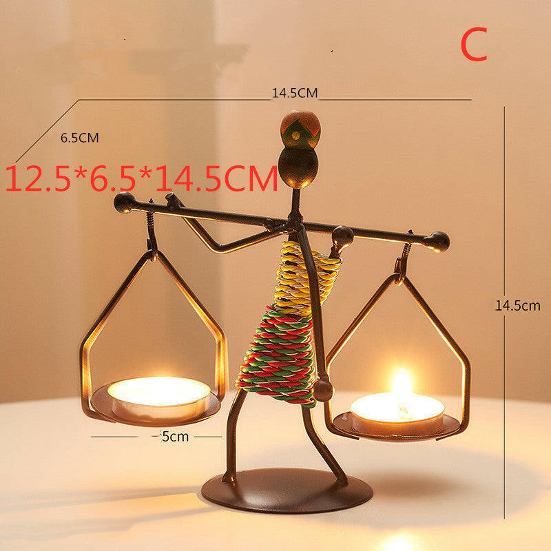 Whimsical Girl Iron Candlestick – Playful & Charming Decor