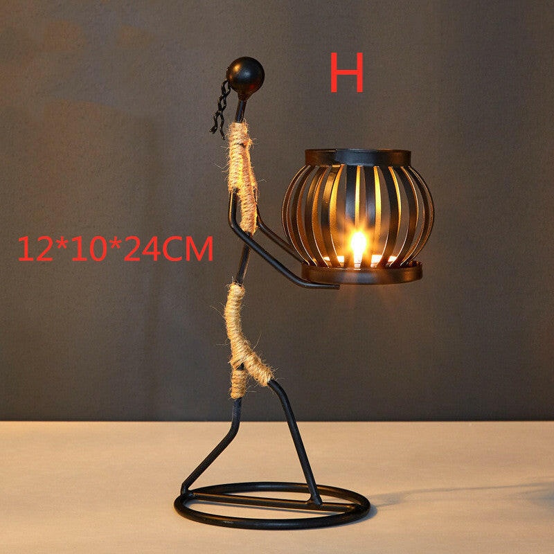 Whimsical Girl Iron Candlestick – Playful & Charming Decor