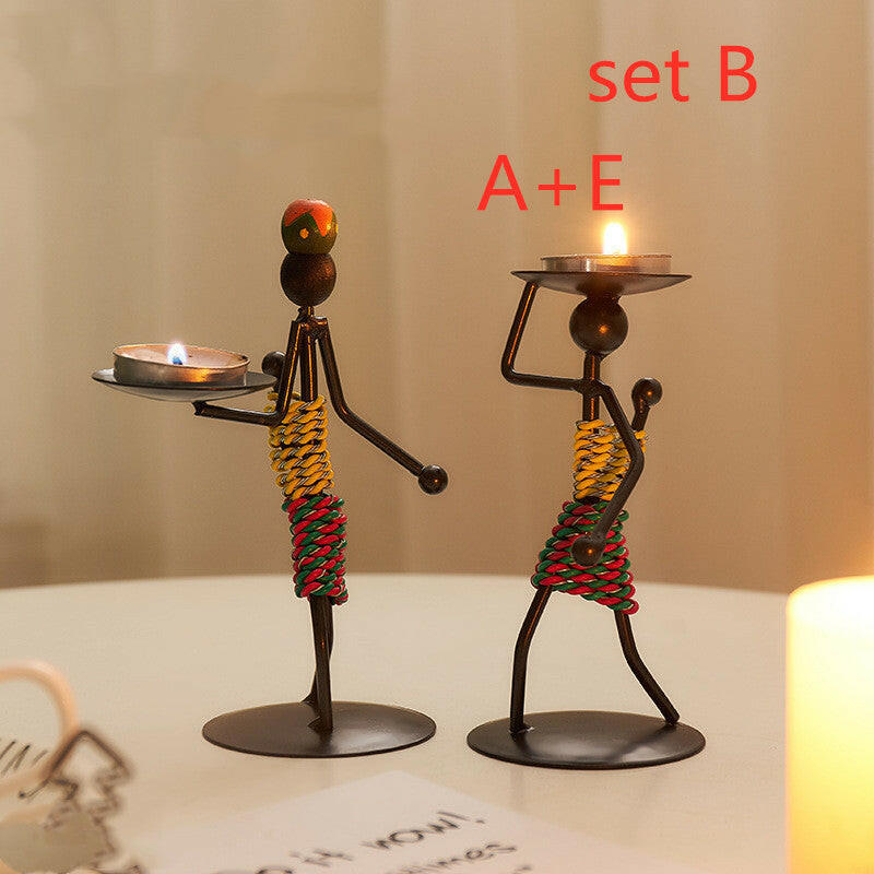 Whimsical Girl Iron Candlestick – Playful & Charming Decor