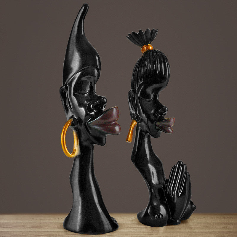 Eternal Bond – Black Couple Abstract Sculpture