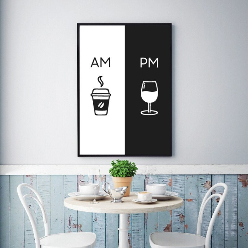 Modern Nordic Canvas Art – Elegant Kitchen & Restaurant Decor