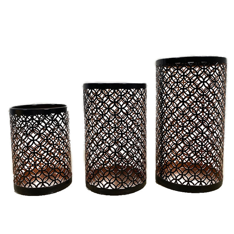 Elegant Wrought Iron Candlestick Set – Luxurious Three-Piece Decor