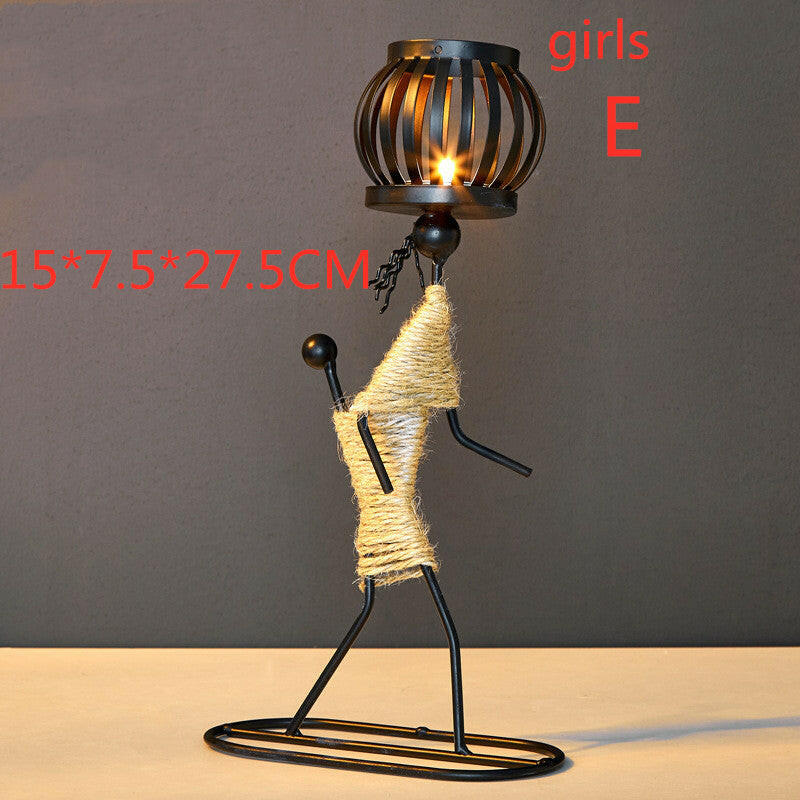 Whimsical Girl Iron Candlestick – Playful & Charming Decor