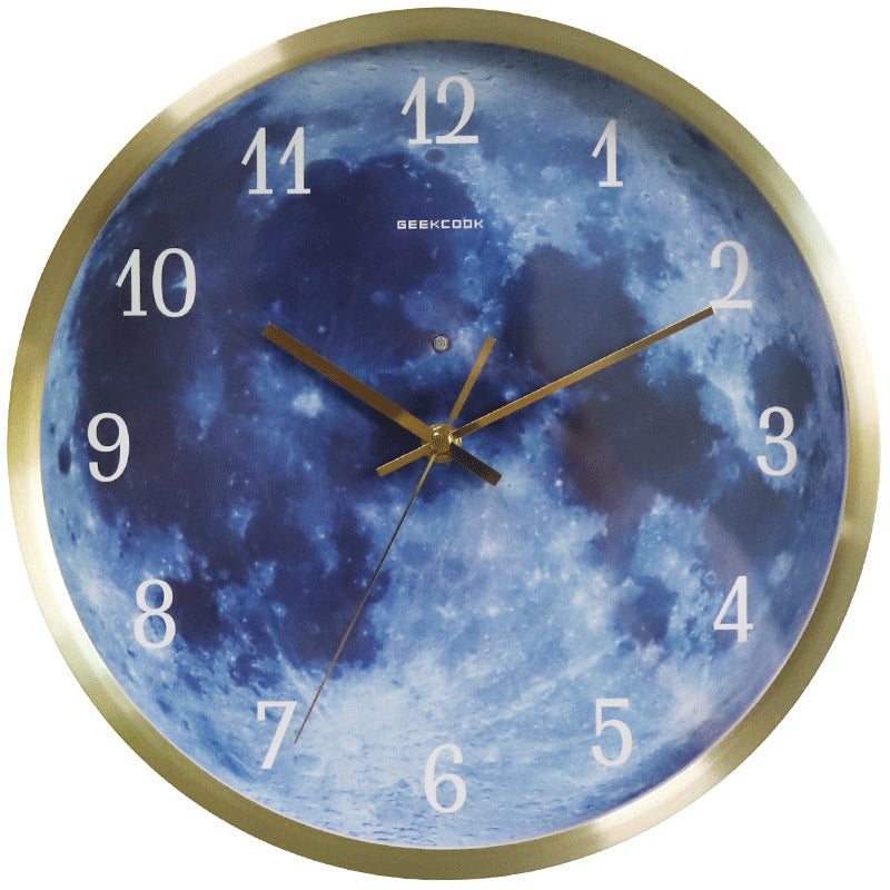 Blue Moon Gothic Wall Clock – Sound Control & Luminous Design