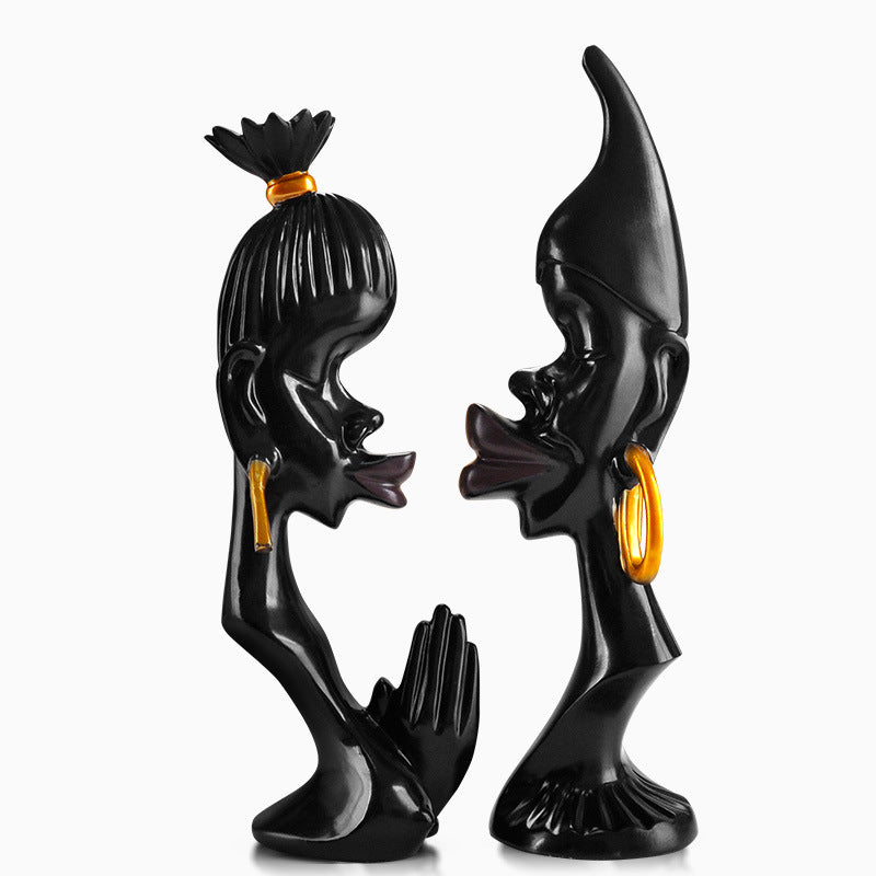 Eternal Bond – Black Couple Abstract Sculpture