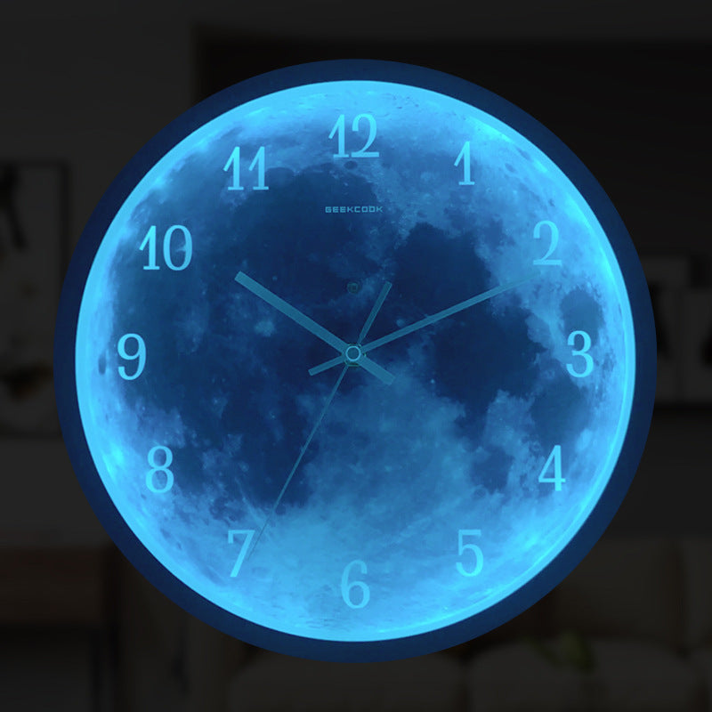 Blue Moon Gothic Wall Clock – Sound Control & Luminous Design