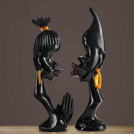 Eternal Bond – Black Couple Abstract Sculpture