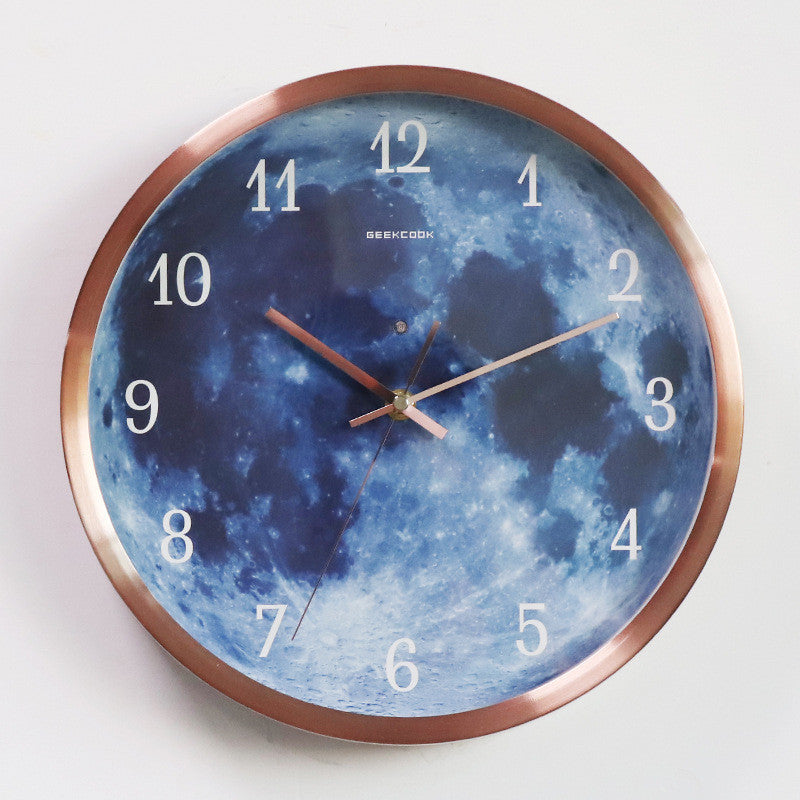 Blue Moon Gothic Wall Clock – Sound Control & Luminous Design